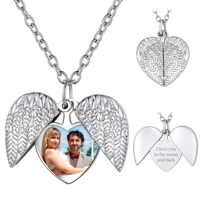 Custom4U Customized Heart Locket Necklace with Pictures
