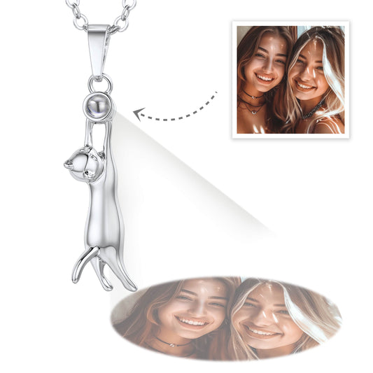 Custom4U Customized Kitty Cat Photo Projection Necklaces