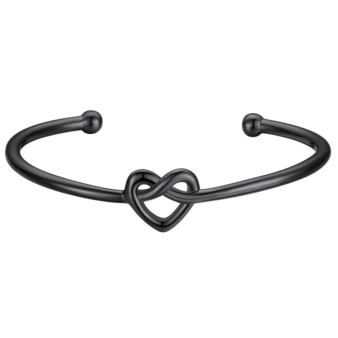 Custom4U Customized Love Knot Cuff Bangle Bracelet Black