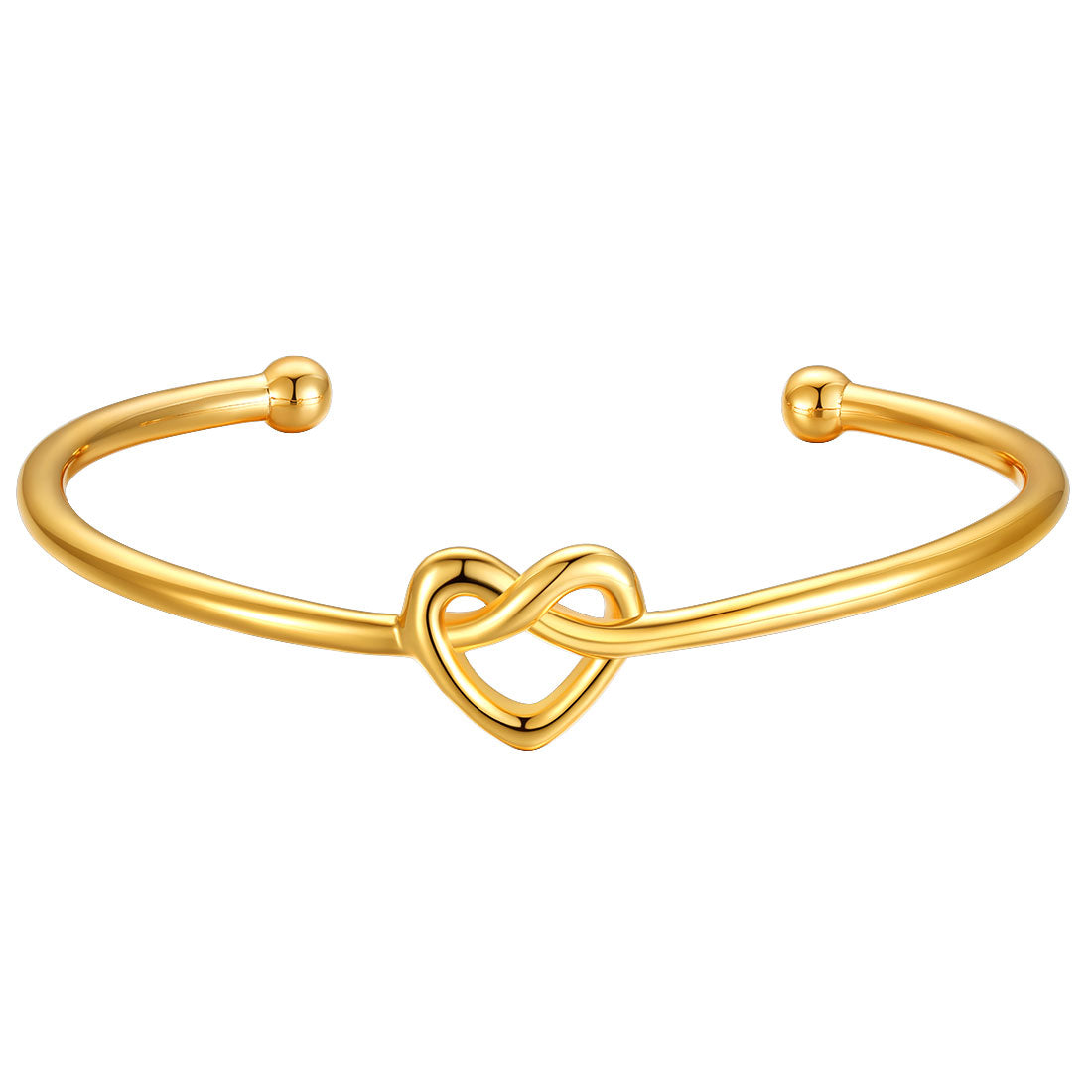 Custom4U Customized Love Knot Cuff Bangle Bracelet Gold