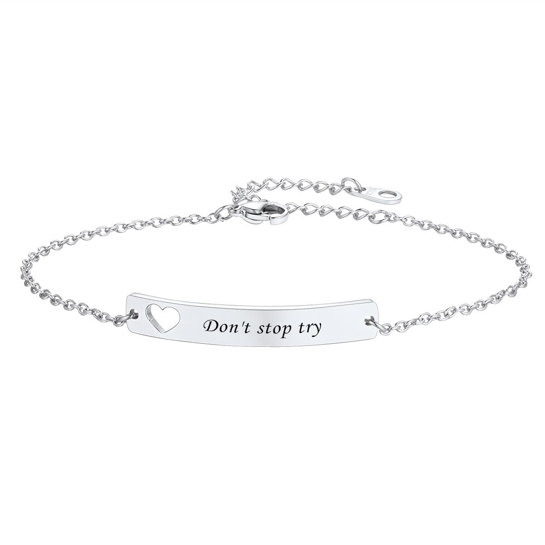 Custom4U Customized Name Bar ID Bracelets For Women Men