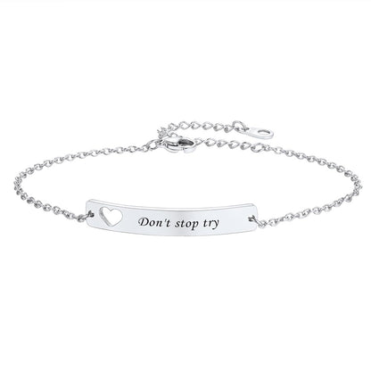 Custom4U Customized Name Bar ID Bracelets For Women Men