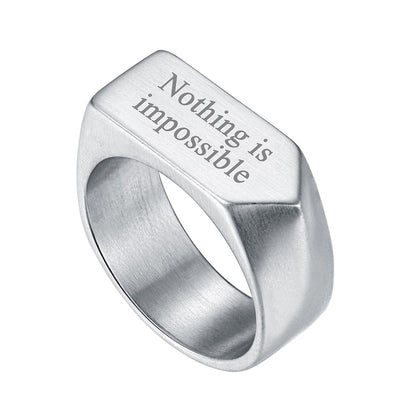 Custom4U Engraved Signet Band Ring for Men