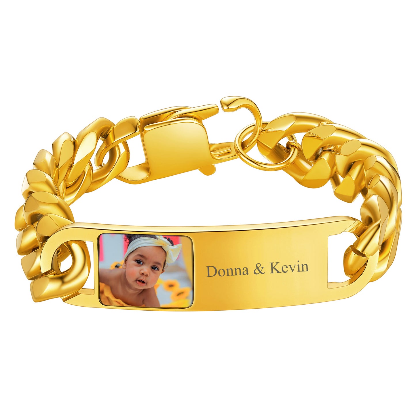 Custom4U Gold Custom ID Bracelet