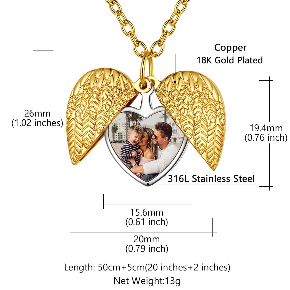 Custom4U Heart Locket Necklace Size