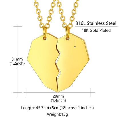 Custom4U Heart  Puzzle Necklace Dimension Figure