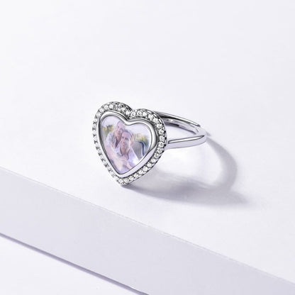 Custom4U Heart Shaped Adjustable Ring