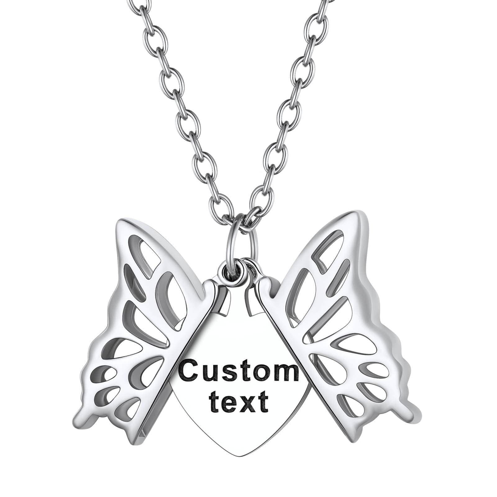 Custom4U Hollow Butterfly Necklace Steel