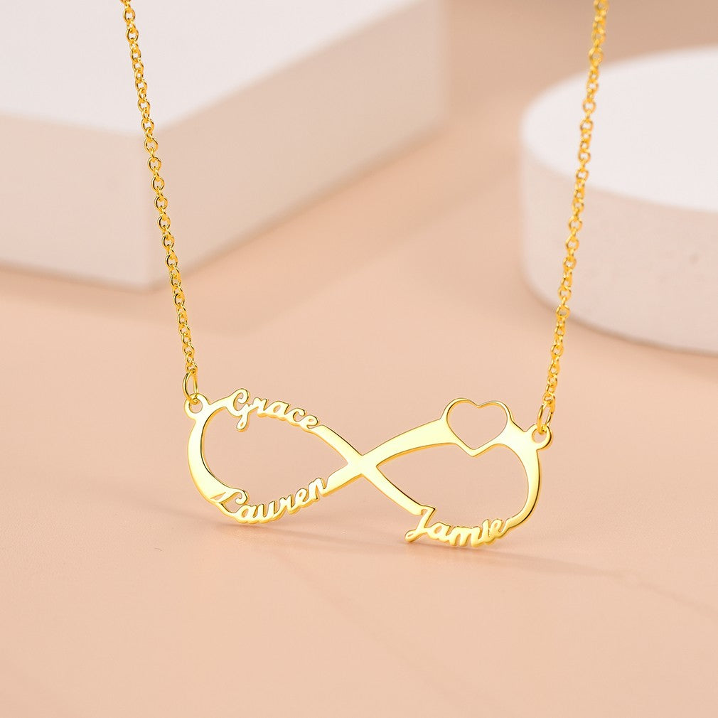 Custom4U Infinity Name Necklace 1-4 Names