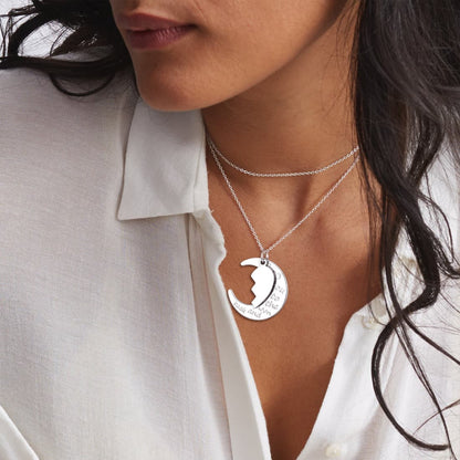 Custom4U Moon Love Heart Necklace