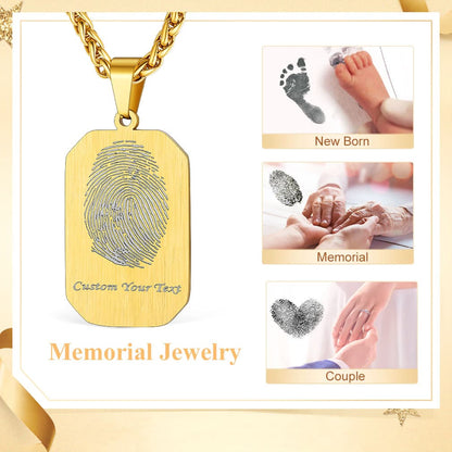 Custom4U Octagon Fingerprint Necklace