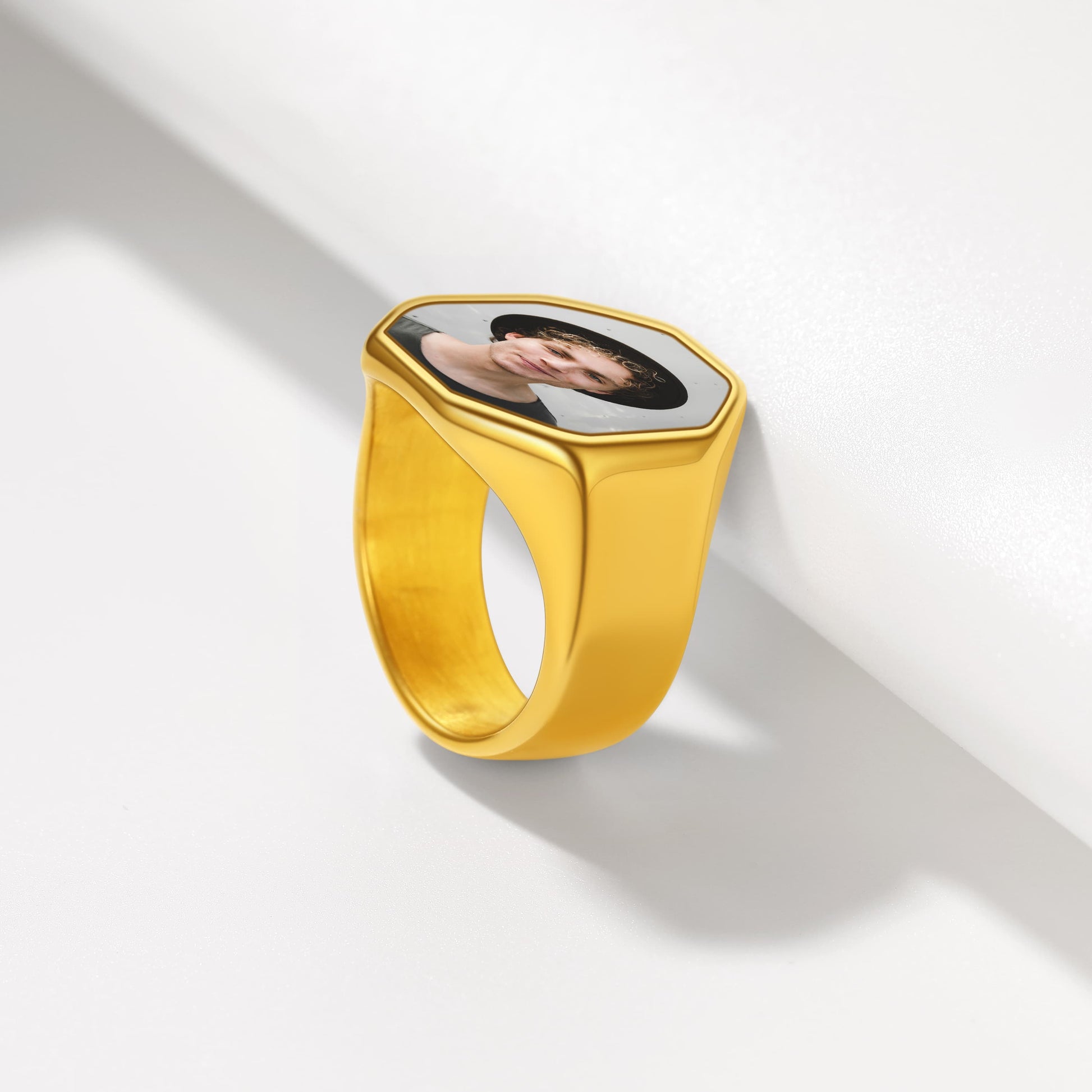 Custom4U Octagon Signet Ring Gold Plated