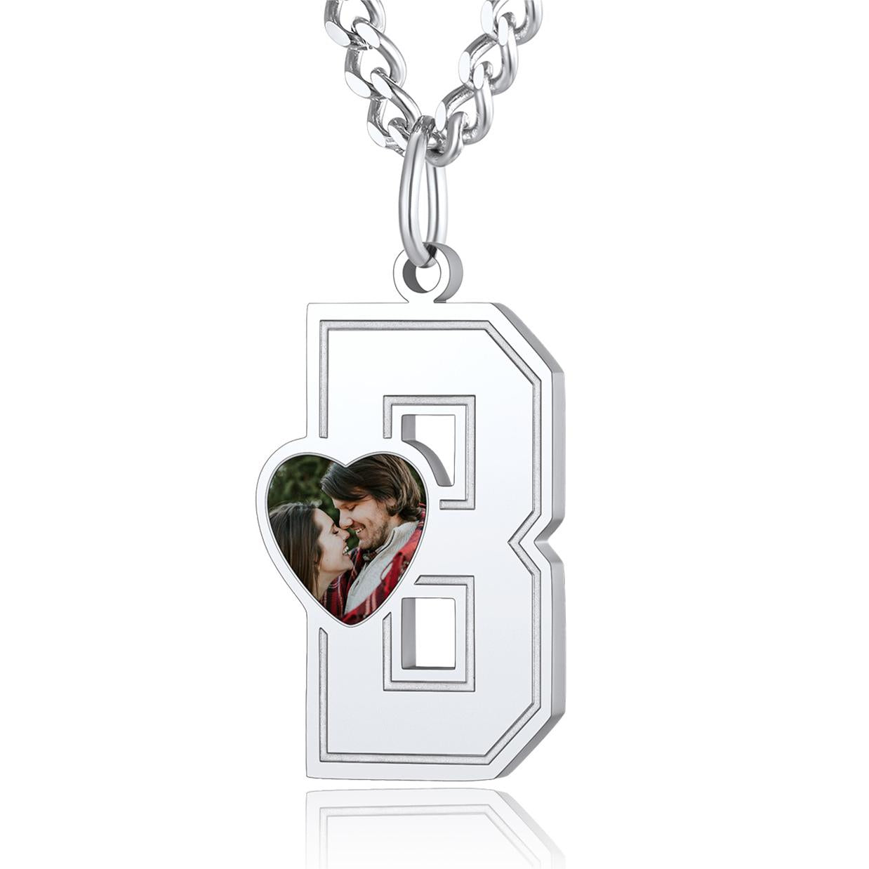 Custom4U Personalized Initial Necklace with Photo for Men Women