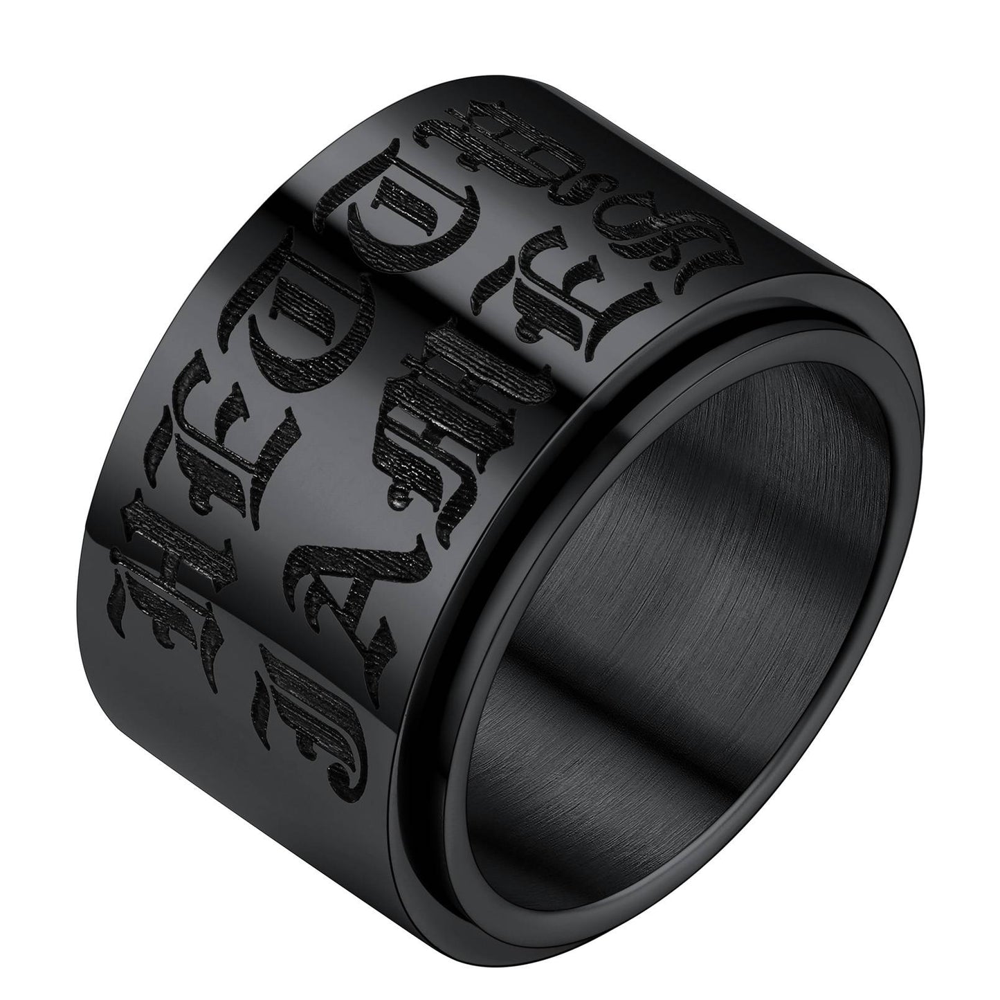 Custom4U Personalized Custom Letter Rotatable Band Ring For men