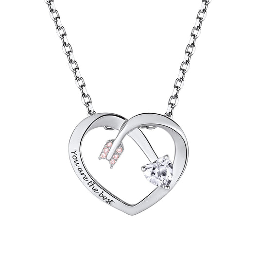 Custom4U Personalized Engraved Heart Necklace for Women