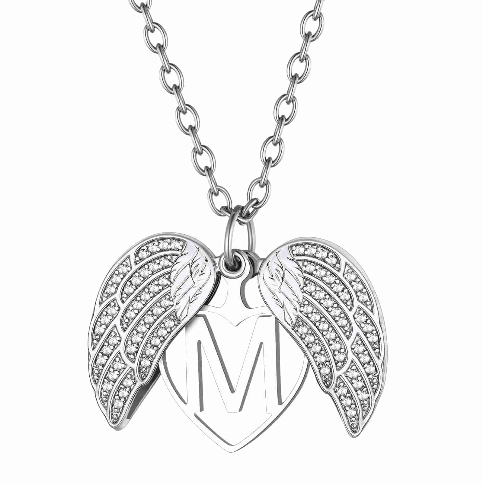 Custom4U Personalized Heart Locket Necklace Silver