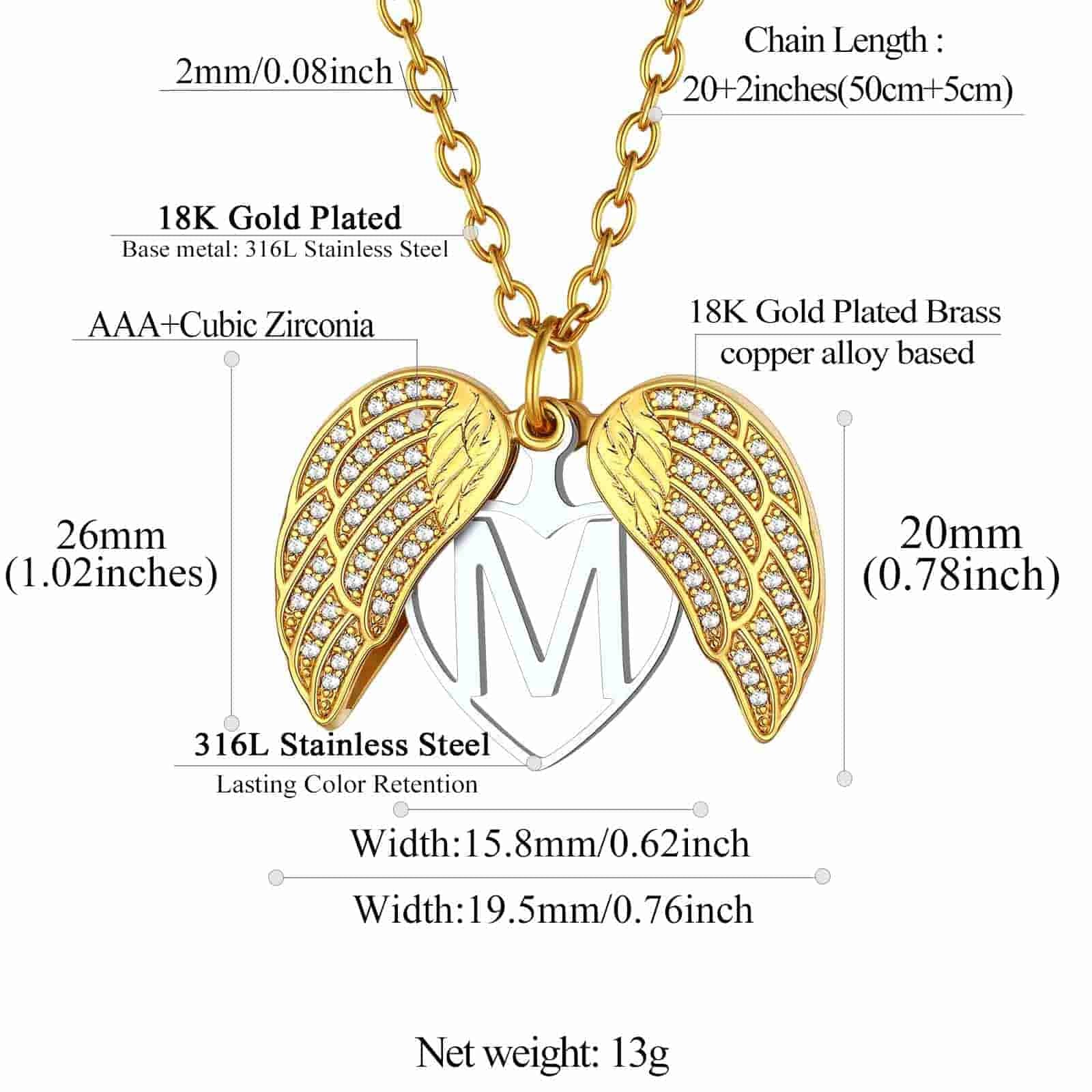 Custom4U Personalized Heart Locket Necklace Size