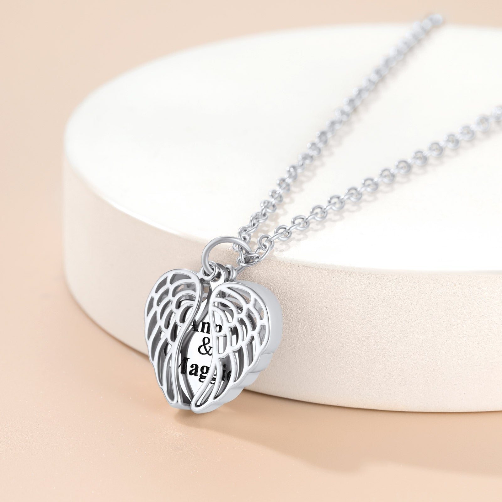 Custom4U Personalized Heart Locket Necklace Steel