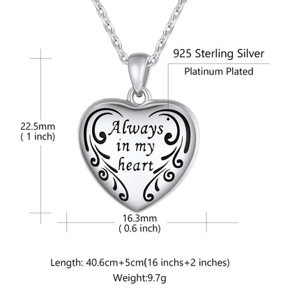Custom4U Personalized Heart Locket Photo Necklace Size