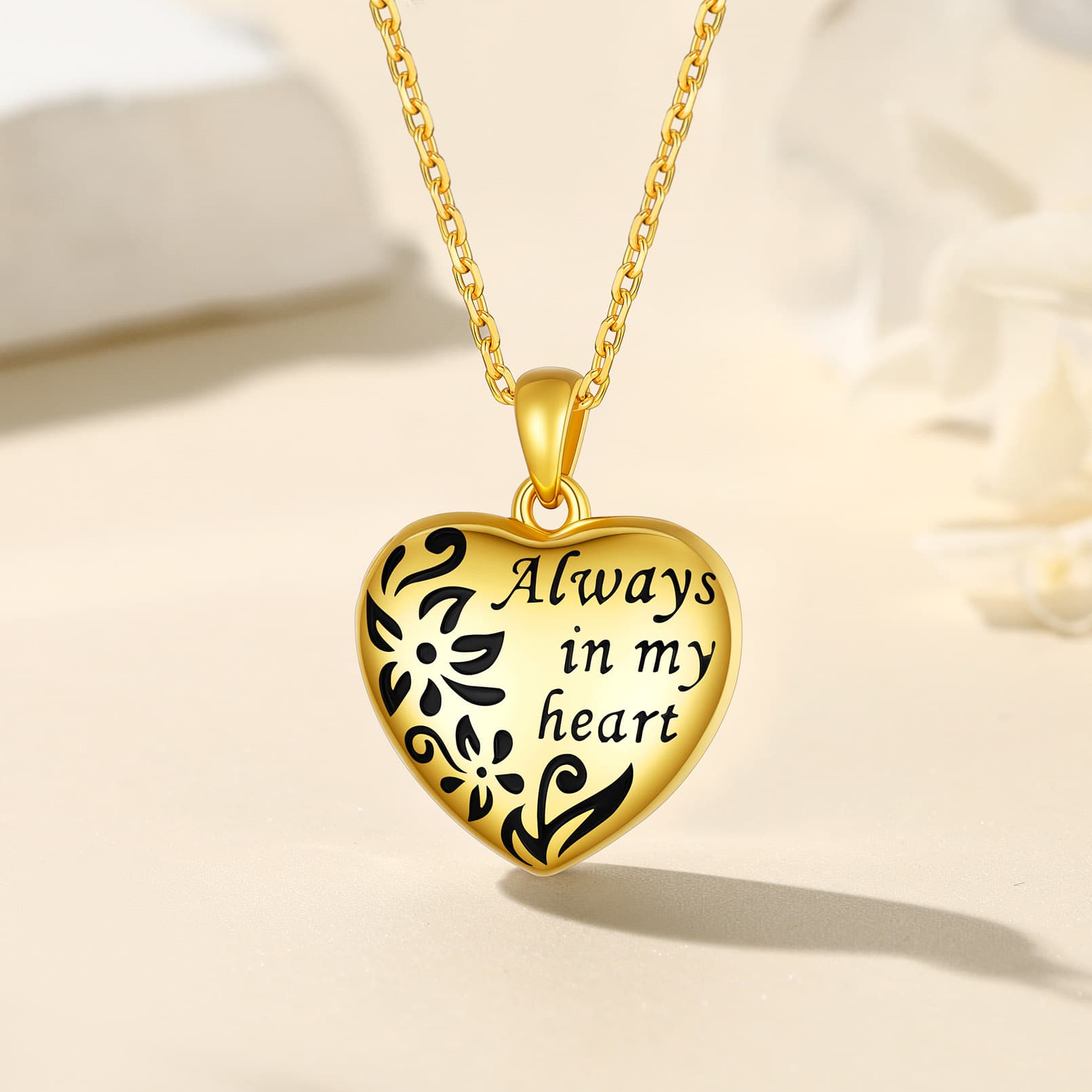 Custom4U Personalized Heart Necklace Gold