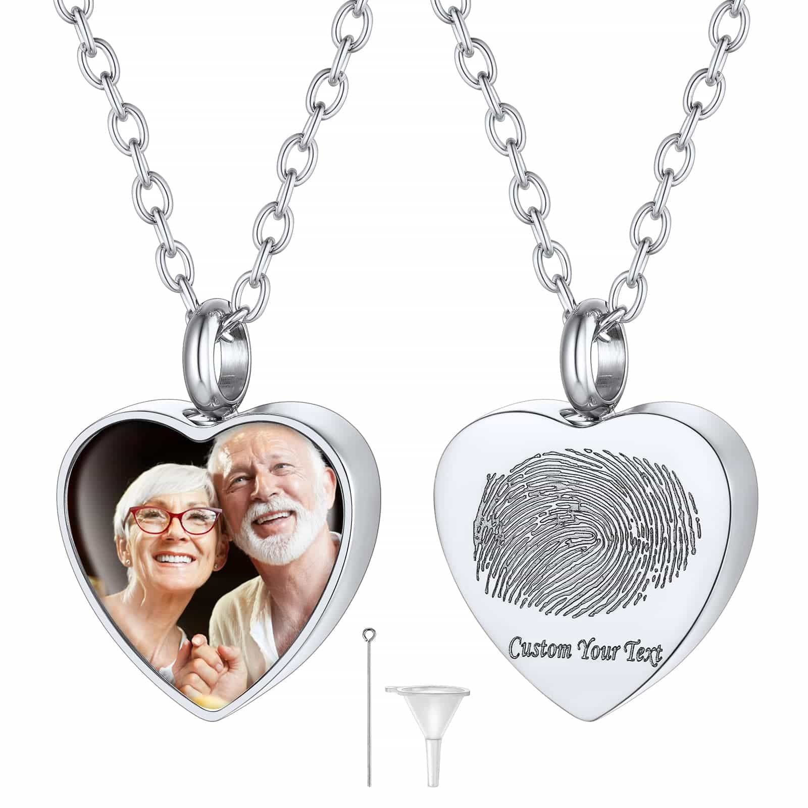 Custom4U Personalized Heart Urn Necklace Steel