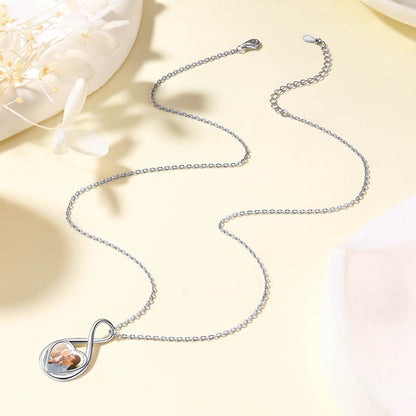 Custom4U Personalized Infinity Heart Photo Necklace