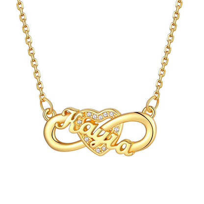 Custom4U Personalized Initial Heart Necklace for Women Gold