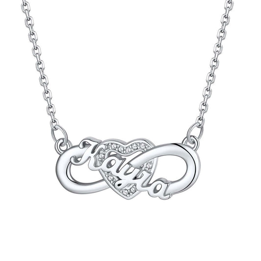 Custom4U Personalized Initial Heart Necklace for Women