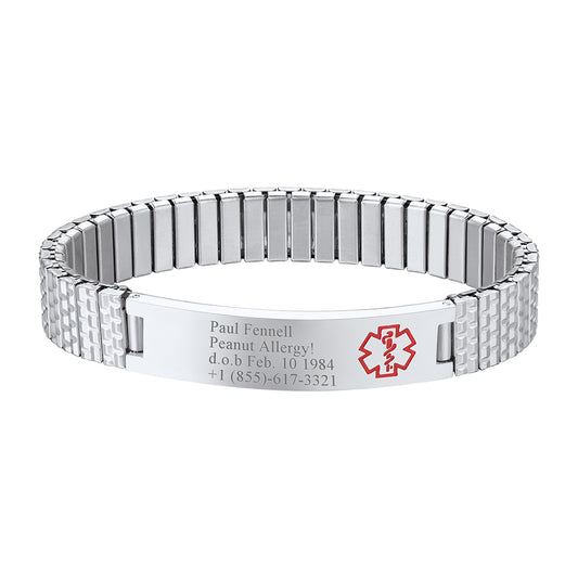 Custom4U Personalized Medical Alert Bracelets Steel