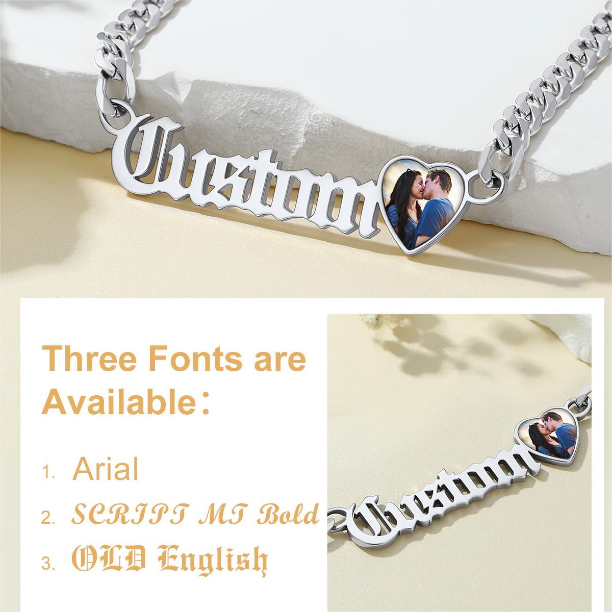 Custom4U Personalized Name Cuban Necklace 3 Font Available
