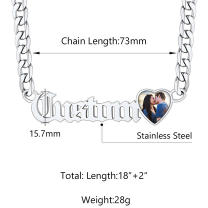 Custom4U Personalized Name Cuban Necklace Size