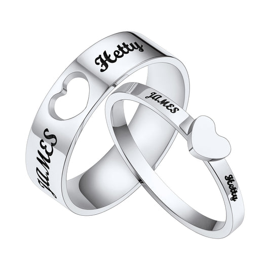 Custom4U Personalized Name Promise Name Rings for Couples