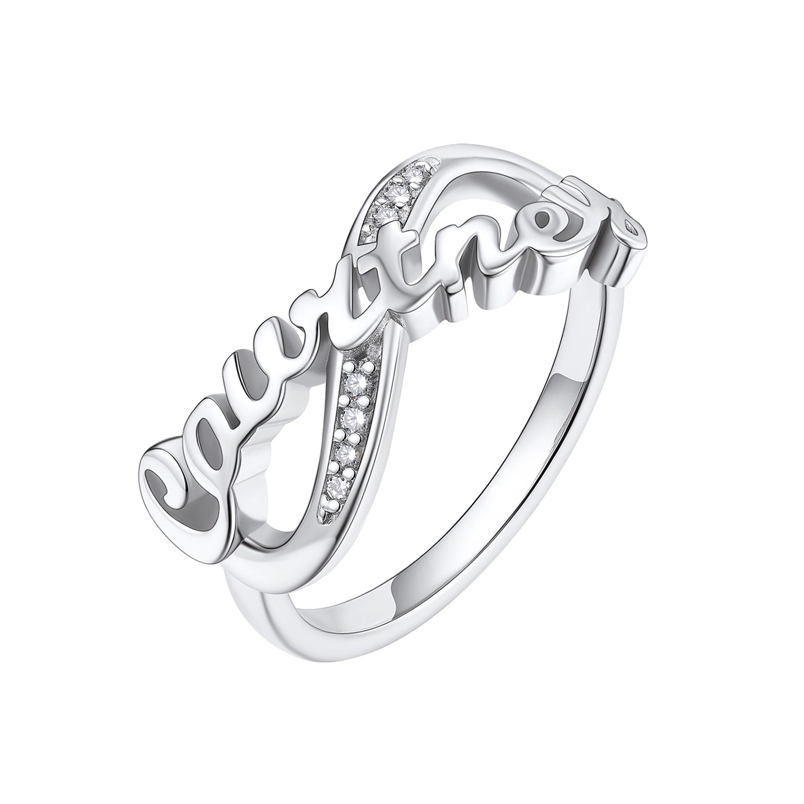 Custom4U Personalized Names Infinity Ring for Women