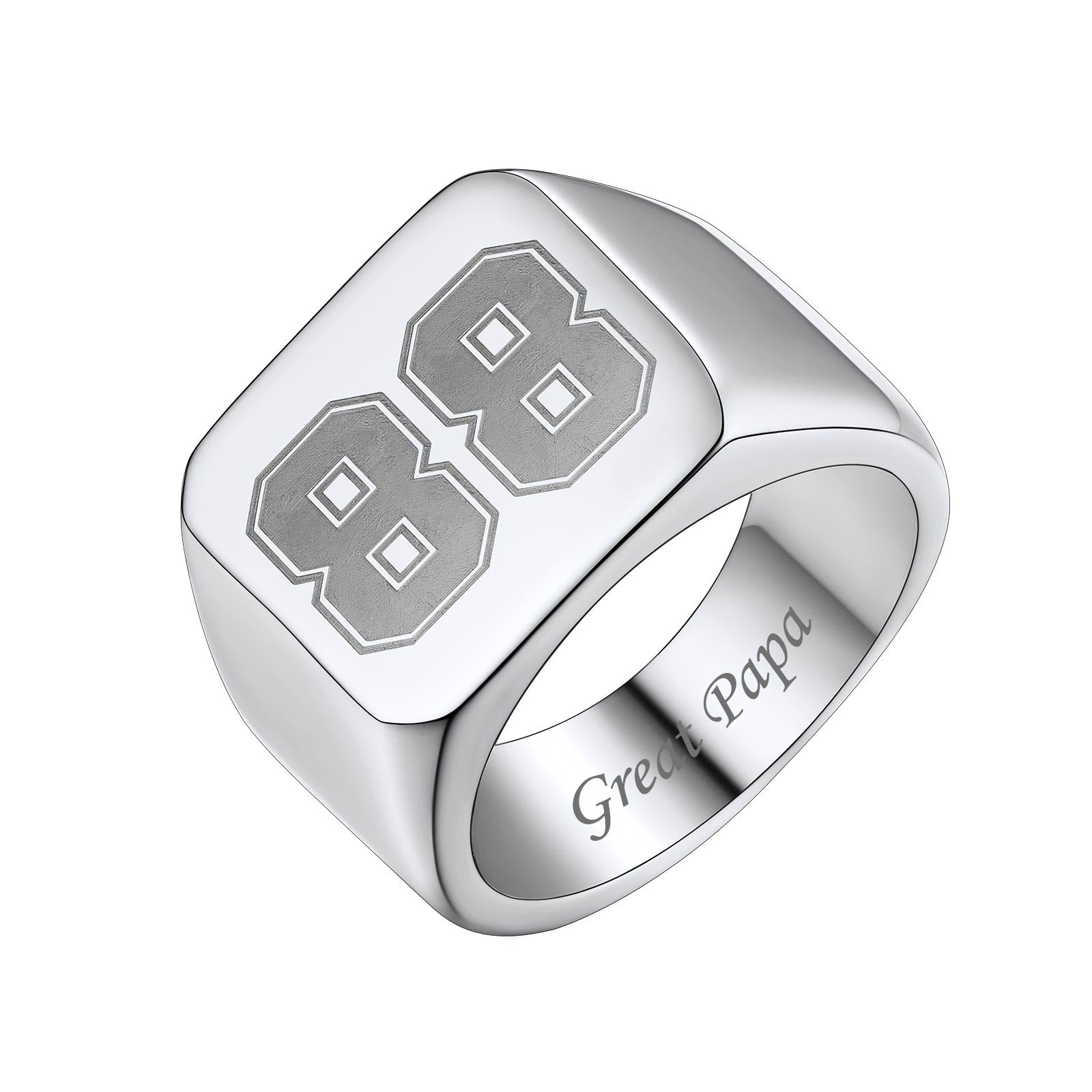 Custom4U Personalized Numbers Square Signet Ring For Men