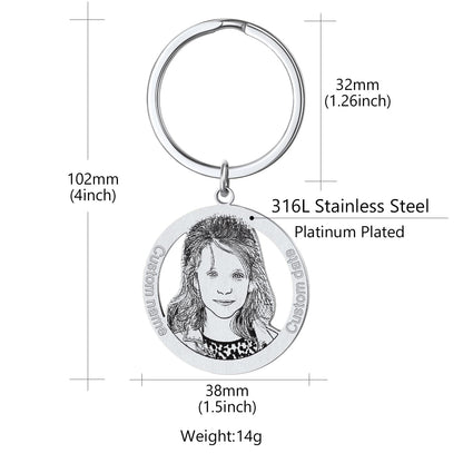 Custom4U Personalized Photo Key Chain Size