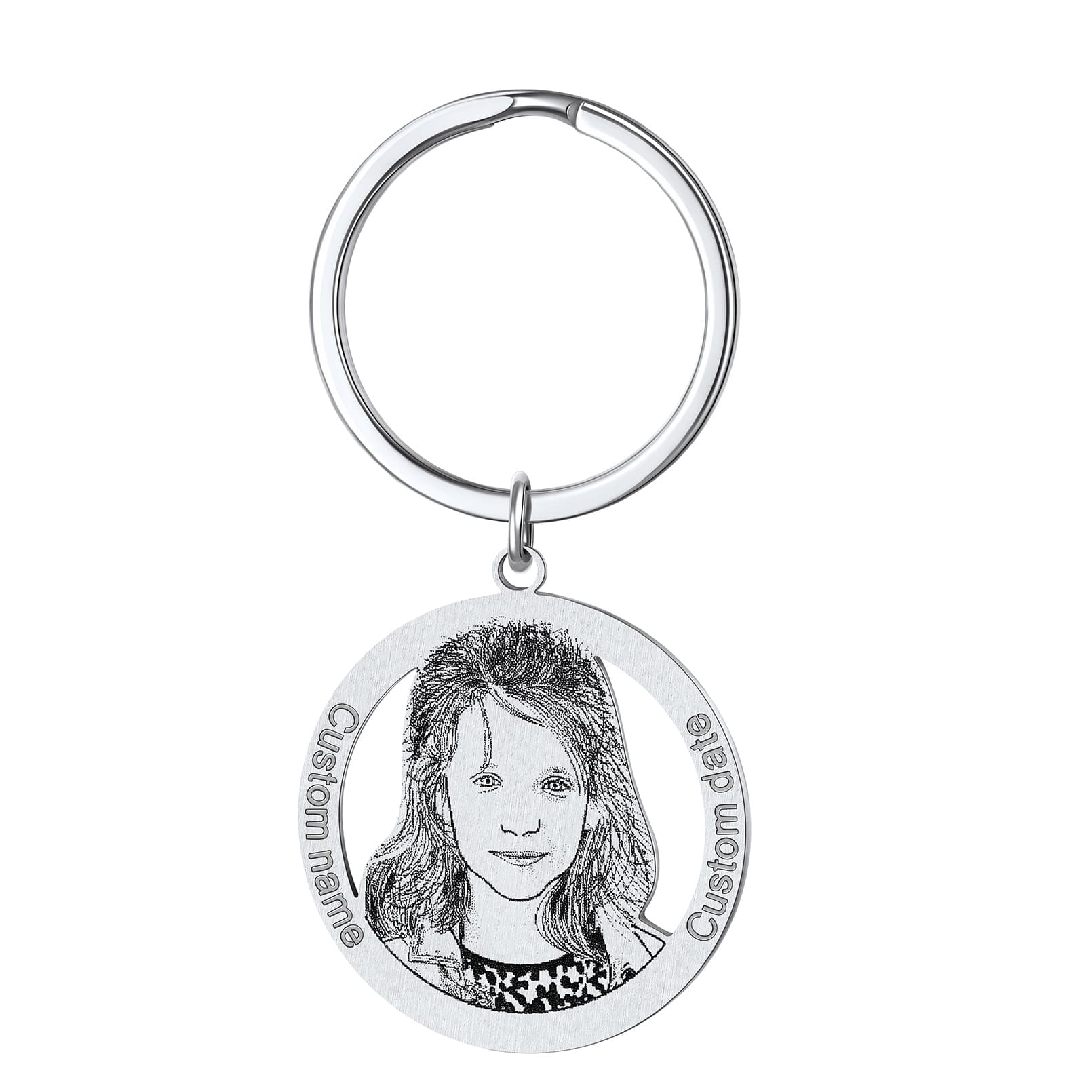 Custom4U Personalized Photo Key Chain with Text Engraved