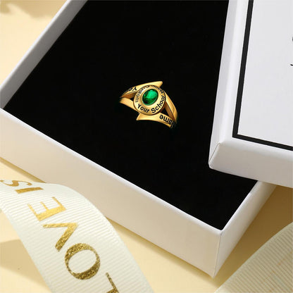 Custom4U Personalized Signet Class Ring Gold