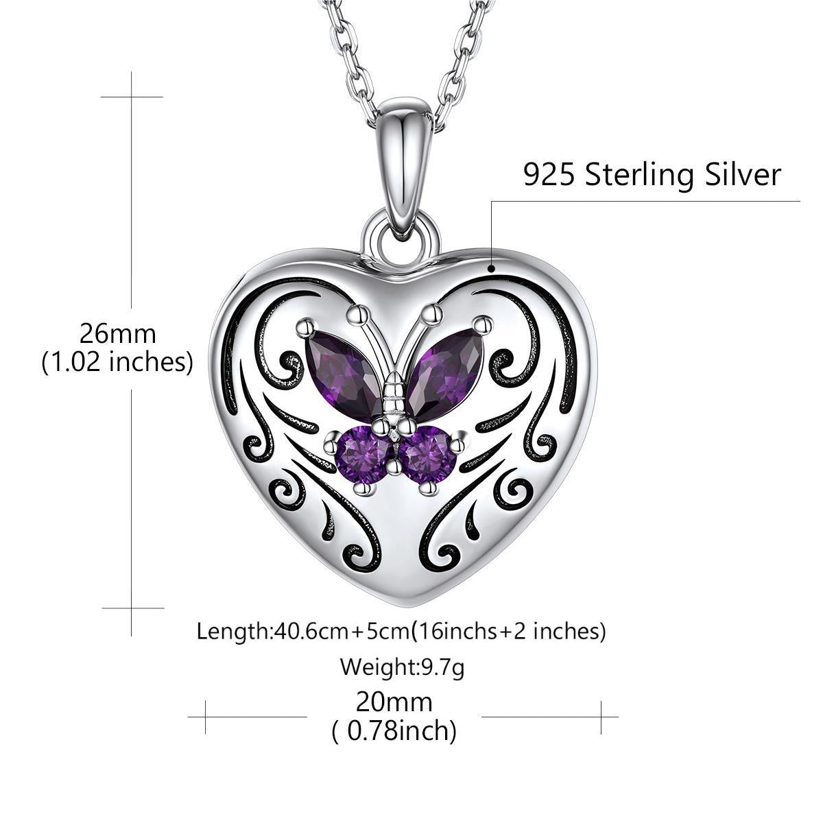 Custom4U Personalized Sterling Silver Locket Photo Necklace Size