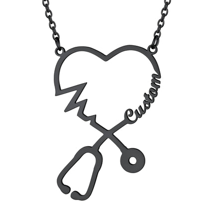 Custom4U Personalized Stethoscope Name Necklace