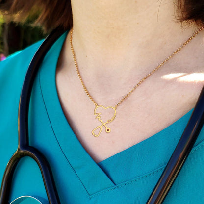 Custom4U Personalized Stethoscope Name Necklace