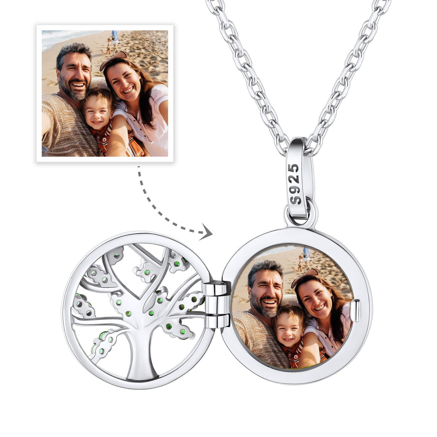 Custom4U Personalized Tree of Life Locket Necklace For Women