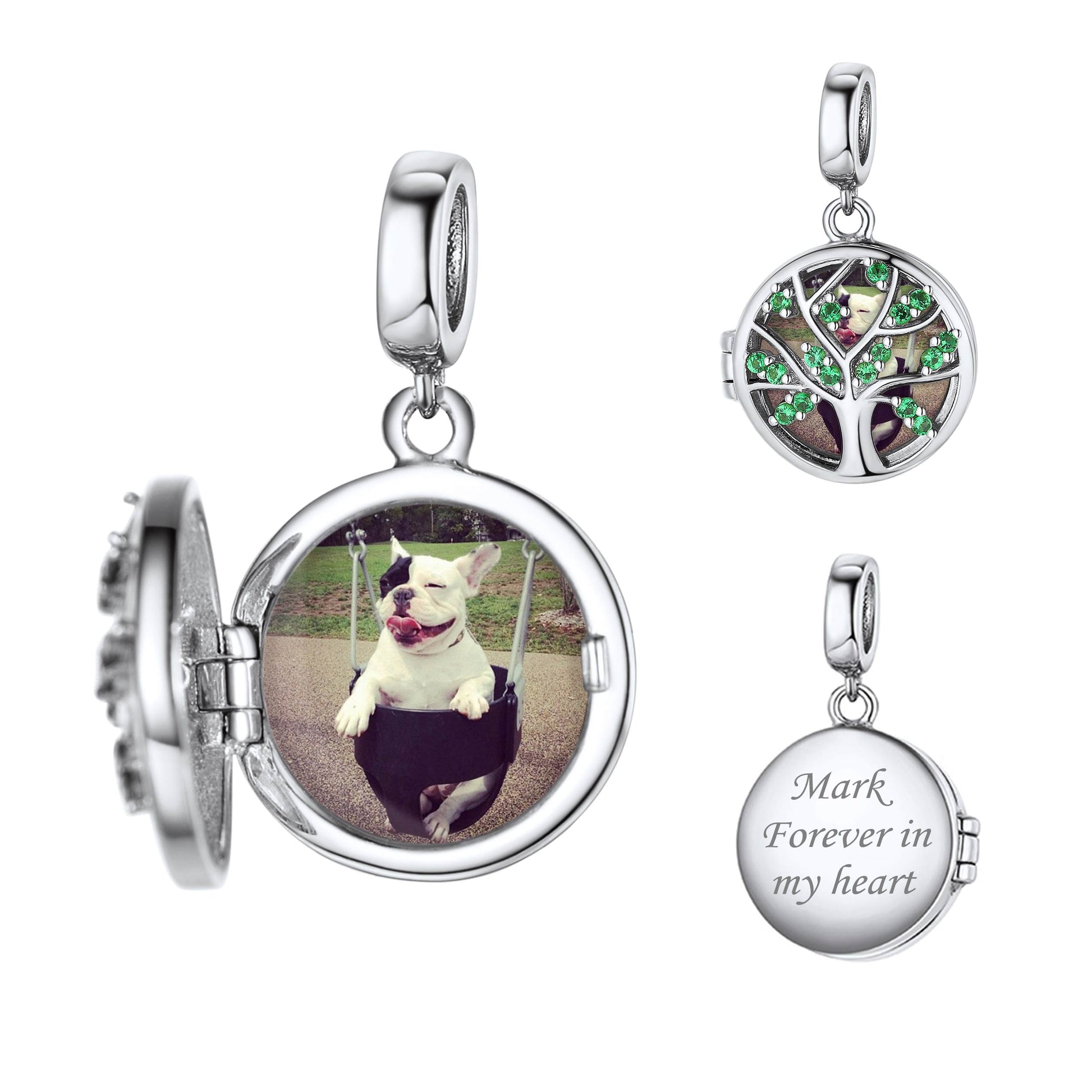 Custom4U Personalized Tree of Life Picture Locket Charm for Bracelet