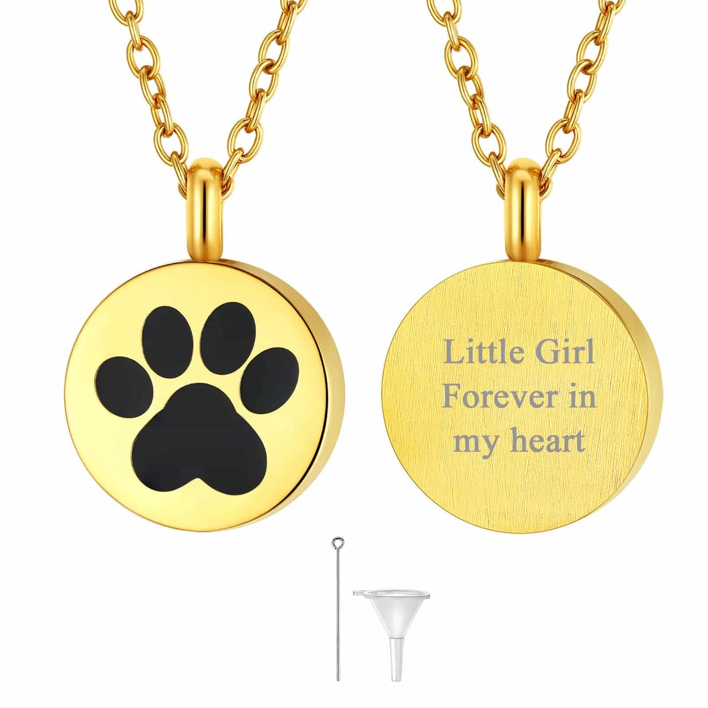 Custom4U Pet Ashes Necklace Gold Plated