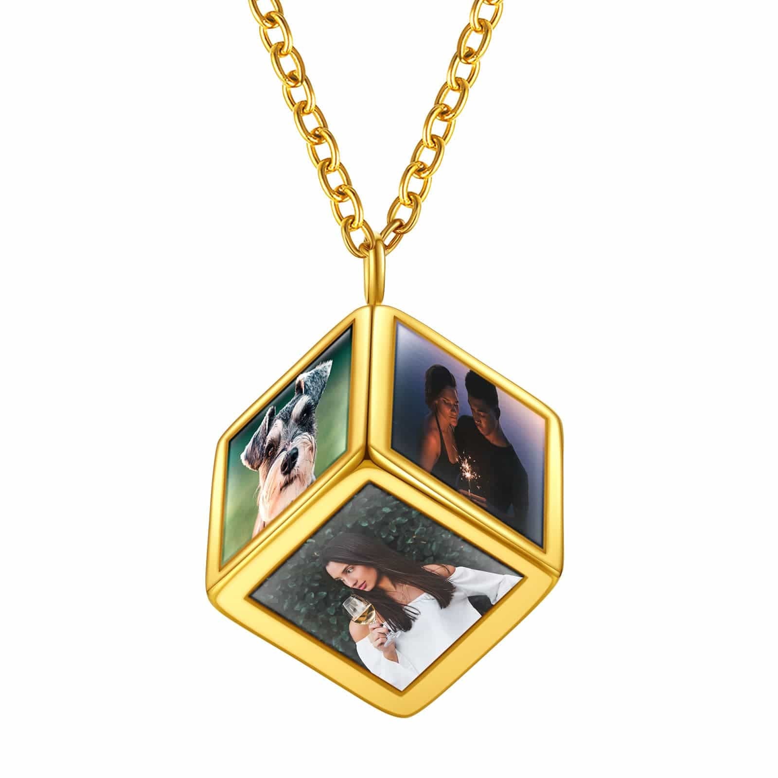 Custom4U Photo Necklace For Women Gold
