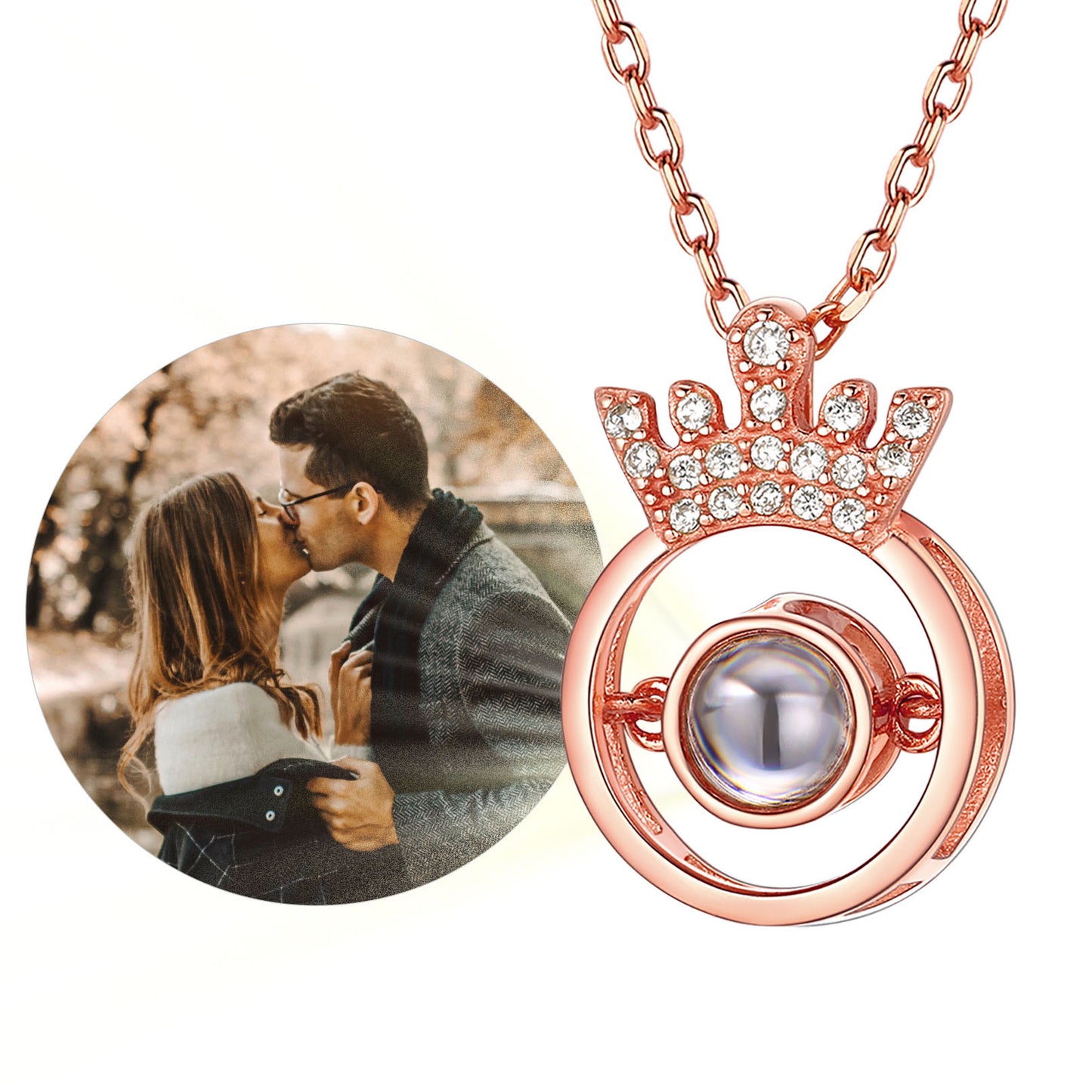 Custom4U Rose Gold Projection Necklace