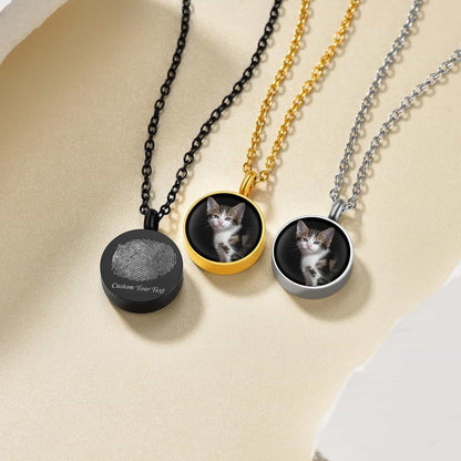 Custom4U Round Urn Necklace with Photo 3 Colors