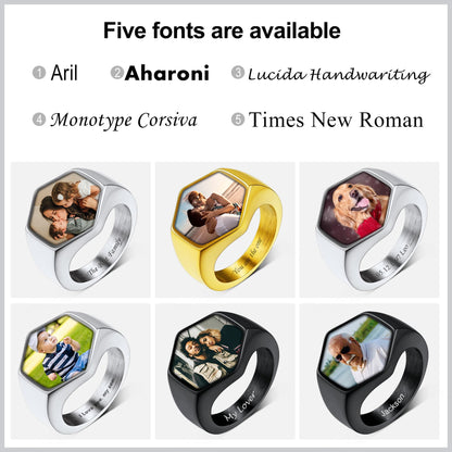 Custom4U Signet Ring 5 Font Available