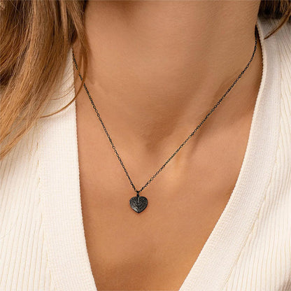 Custom4U Single Initial Heart Locket Necklace