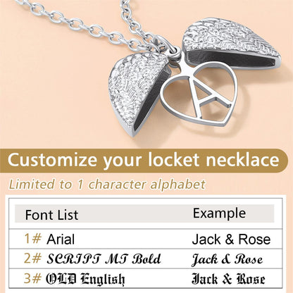 Custom4U Single Initial Locket Necklace 3 Font Available