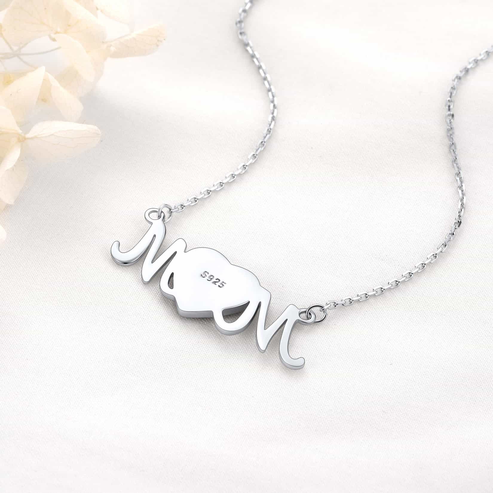 Custom4U Sterling Silver Mom Necklace